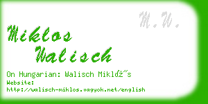 miklos walisch business card